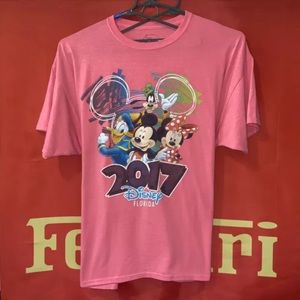 Disney 2017 Florida Mickey Minnie Donald Goofy Shirt 2XL Pink Good Cond